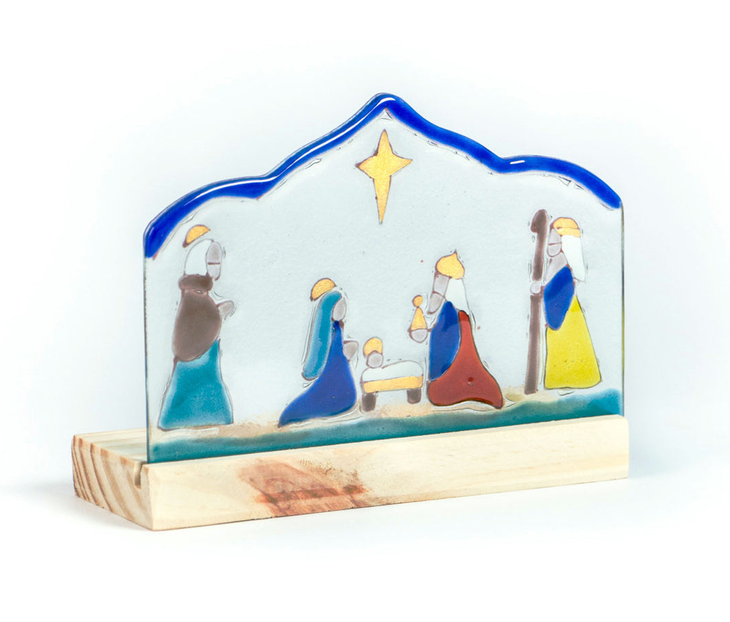 Teligth Nativity Scene double candle