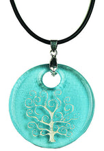 Cargar imagen en el visor de la galería, Árbol de la vida redondo.- Vidrio de botella