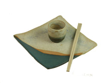 Cargar imagen en el visor de la galería, Blue square plate set