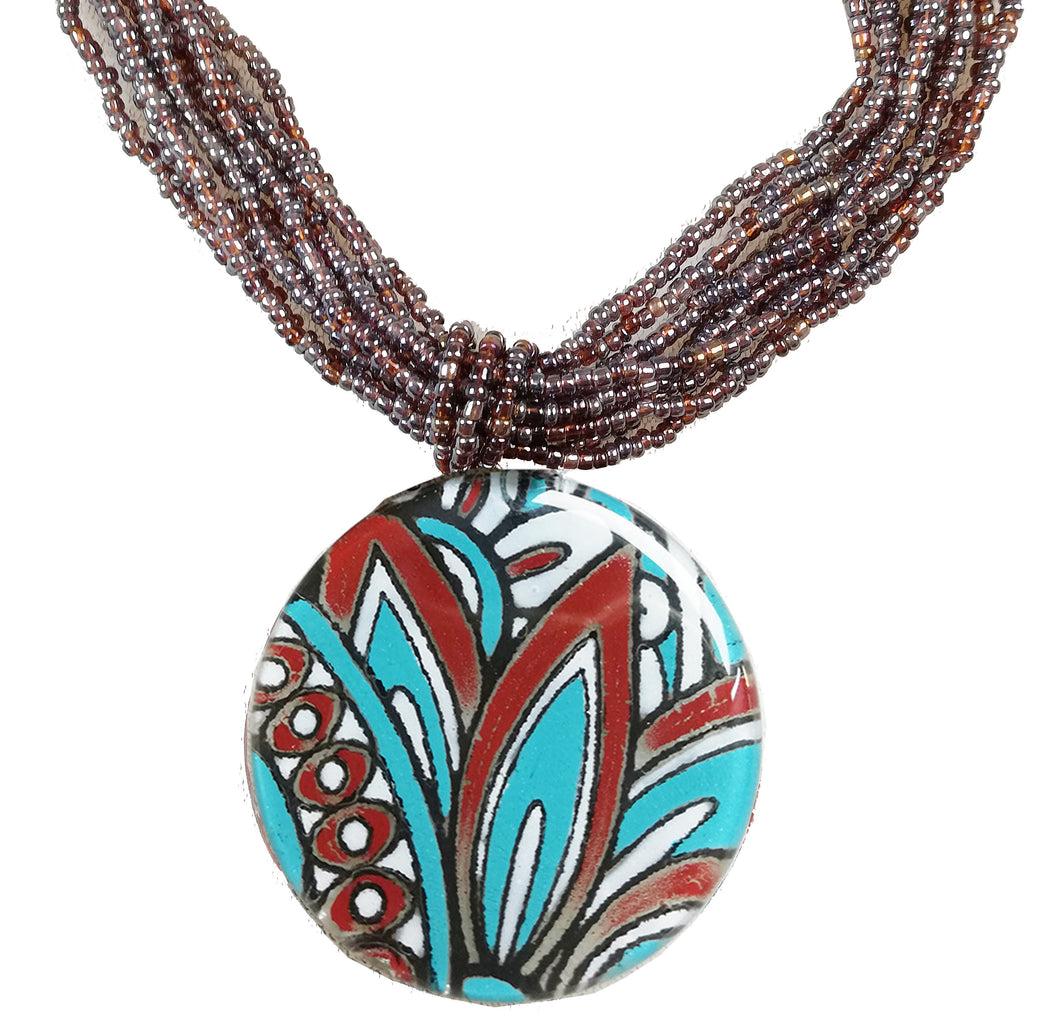 Calypso Classic Round Necklace Multi strand seed beads