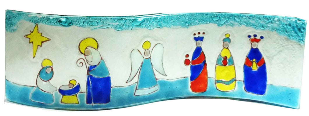 Wavy   Nativity Scene  Mary , Joseph , Baby , Angel and the Kings Multicolors