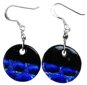 Dichroic Earing Two Tone Black Dark Blue