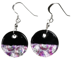 Dichroic Earing Two Tone Black Violet