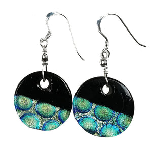 Dichroic Earing Two Tone Black Green He