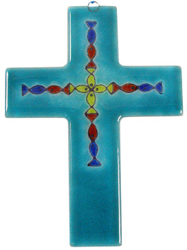 Glass Cross Aqua Kids   Thick