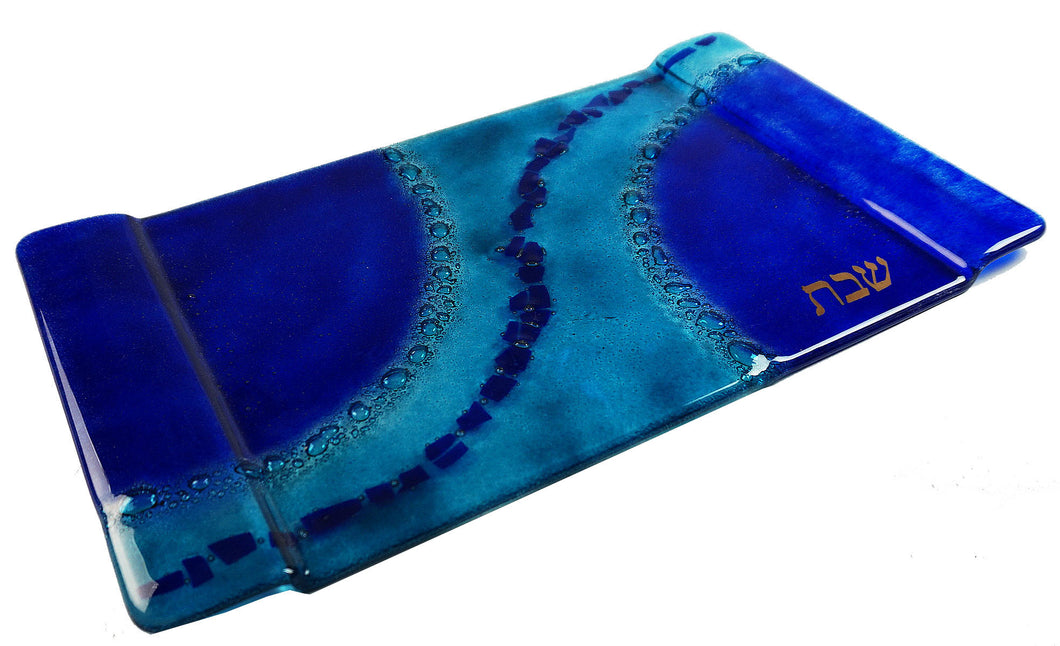 Challah Tray Aqua Blue Path