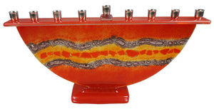 Menorah  or Janukia Red Organge   half circle
