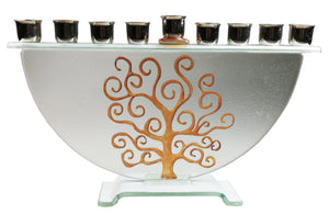 Menorah  or Janukia Life of Tree Sandblasted  half circle