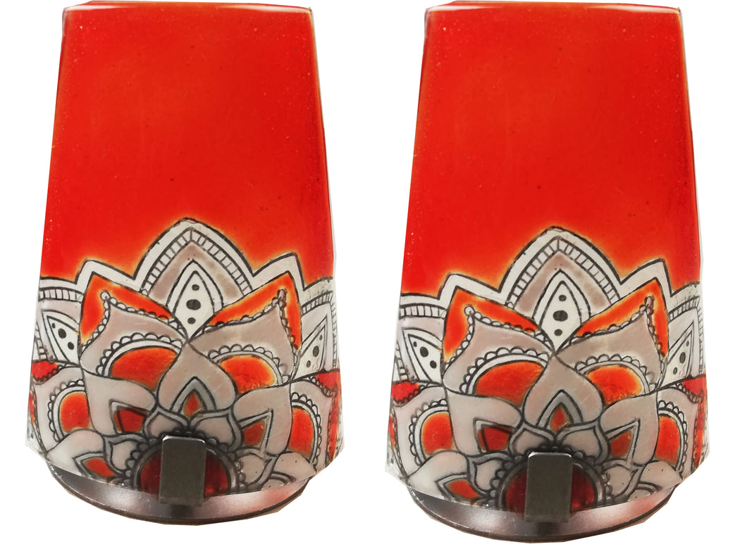 Shabbat Candlesticks Madala Red