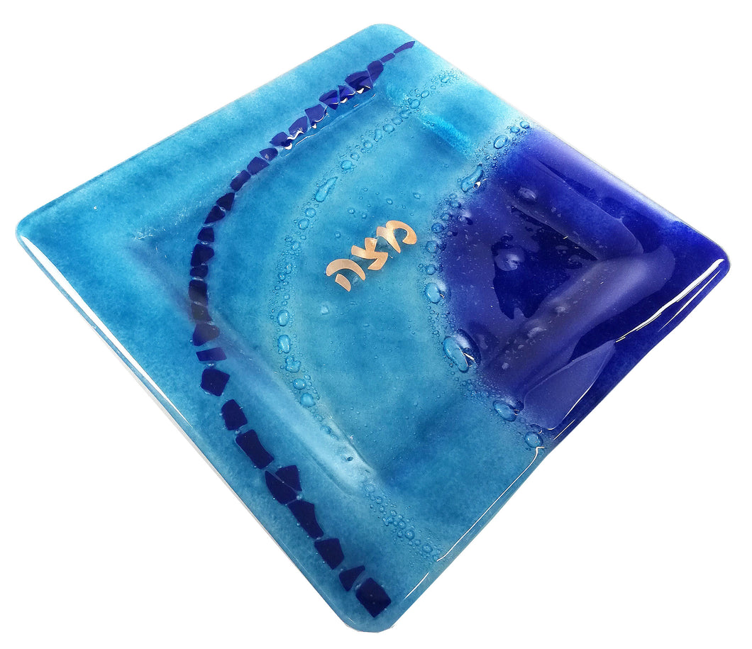 Matza Plate Aqua Blue