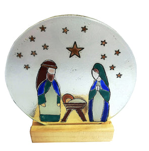 Teligth Nativity Scene Aqua Star nigth