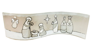 Wavy Nativity Scene White Mary , Joseph , Baby , Angel and the Kings