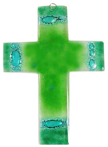 Glass Cross Green Thick