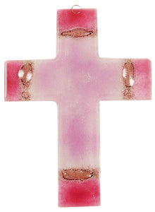 Glass Cross Rose Ligth Rose Thick