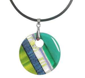 Dichroic Lemon Green Necklace