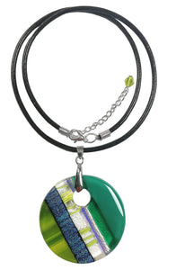 Dichroic Lemon Green Necklace