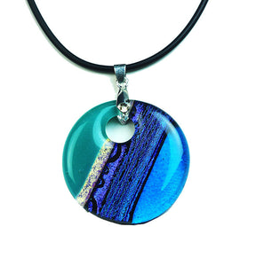 Dichroic Blue Turquoise Necklace