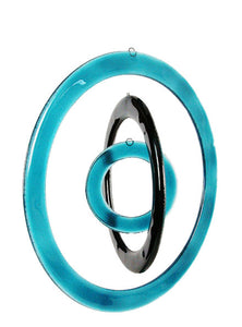 Windchime  3 Circles Aqua Black