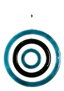 Windchime  3 Circles Aqua Black