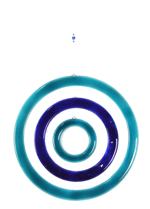 Windchime  3 Circles Aqua Blue