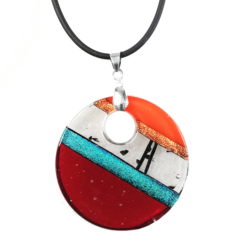 Dichroic Red Copper Necklace