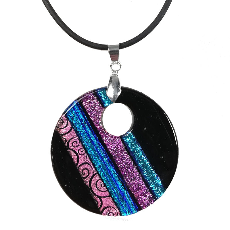 Dichroic Dark Pink Necklace