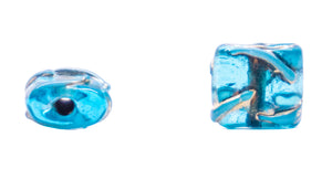 Square Striped Lampwork Glass Beads