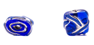 Square Striped Lampwork Glass Beads