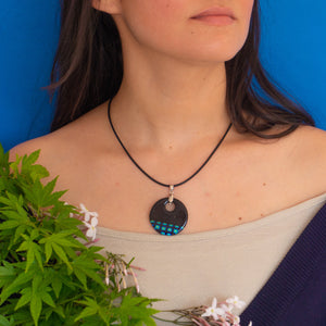 Dichroic Dark Green Necklace