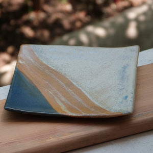 Blue square plate set
