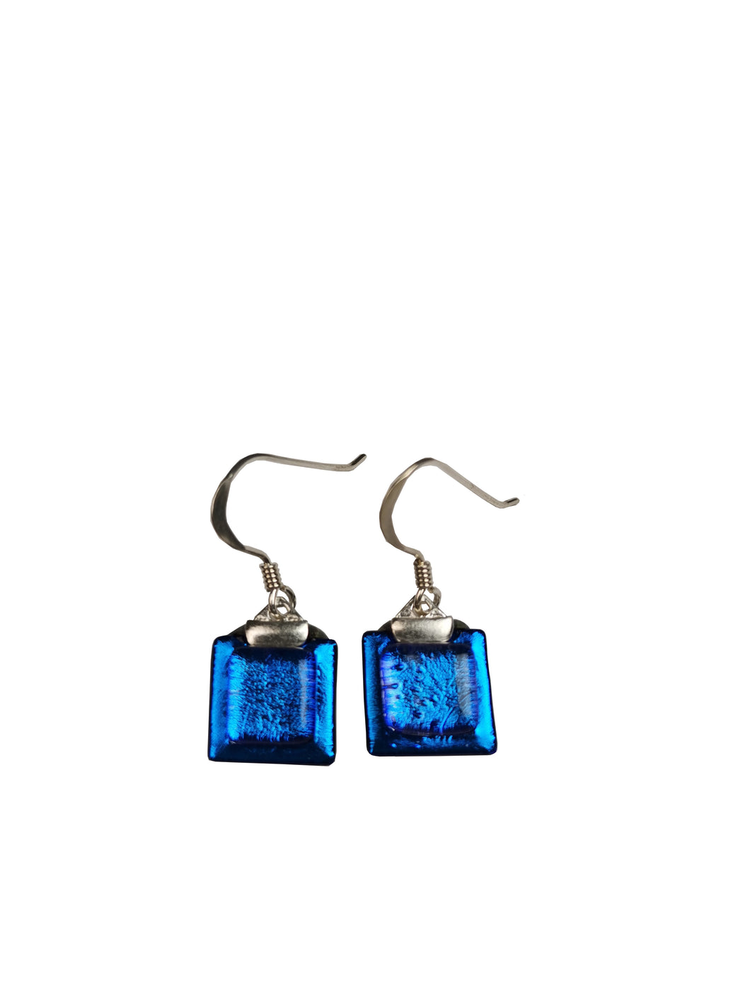 Dichroic Earrings Grinu Blue